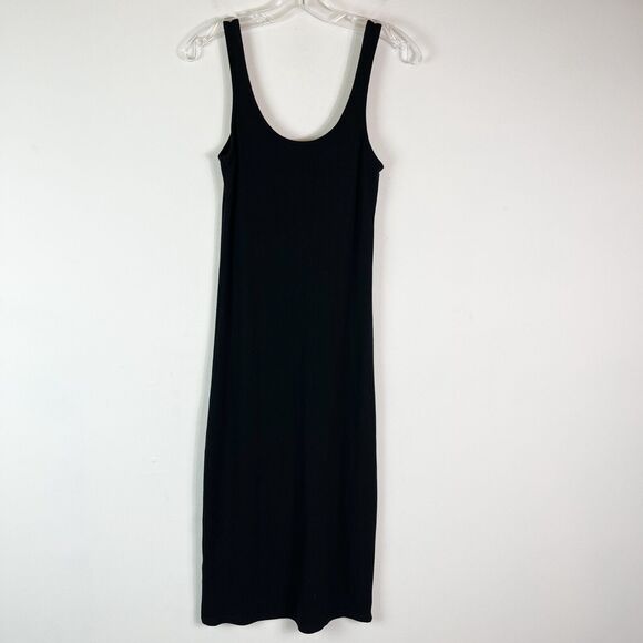 Steve Madden NWOT V-Neck Reisa Ribbed Sleeveless Tank Dress Black Size S - Picture 3 of 4
